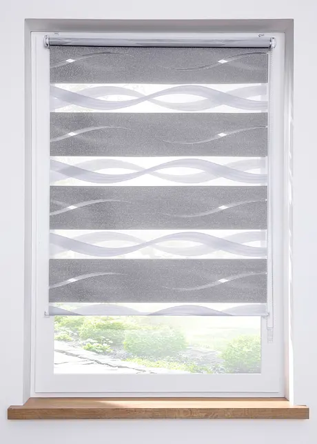 Store enrouleur double jacquard avec motif vague, bpc living bonprix collection