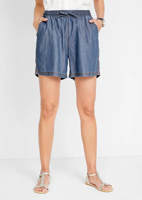 Short en denim léger avec taille confortable, extra large, bonprix