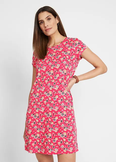 Shirtkleid mit seitlichen Schlitzen aus reiner Baumwolle (2er Pack), bonprix