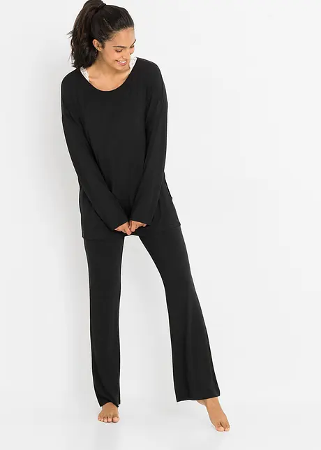Pyjama mit Schlaghose mit LENZING™ECOVERO™, bpc bonprix collection