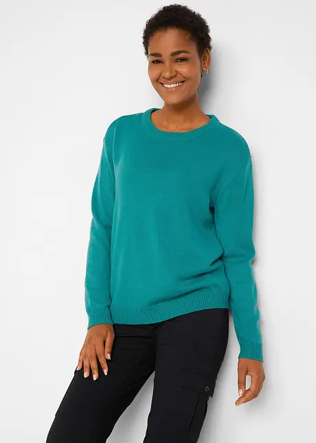 Pull en maille avec encolure ronde, bonprix