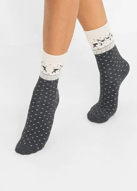 Thermo Socken mit Bio-Baumwolle und Grußkarte (3er Pack), bonprix