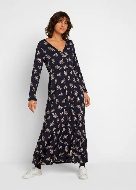 Bedrucktes Maxikleid, langarm, bpc bonprix collection