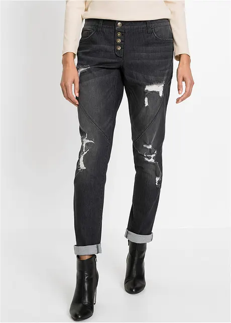 Boyfriend Jeans Mid Waist, rec. Polyester, bonprix