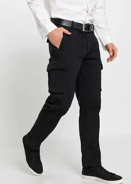 Pantalon cargo droit, Regular, 100% coton, bonprix