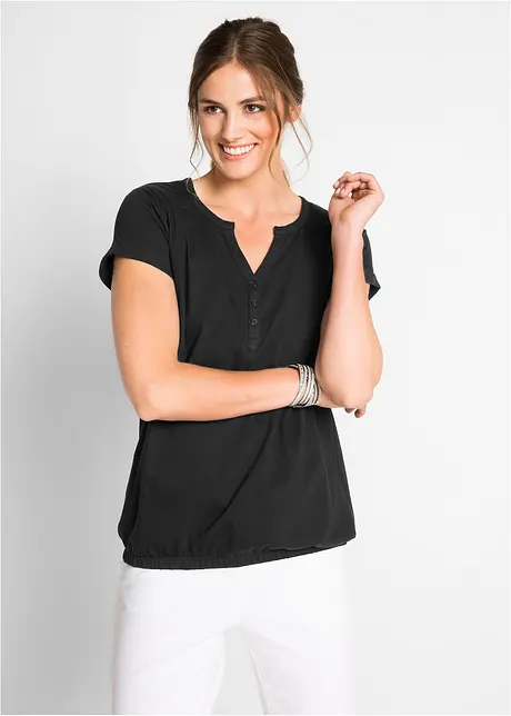 T-shirt avec patte de boutonnage, bonprix