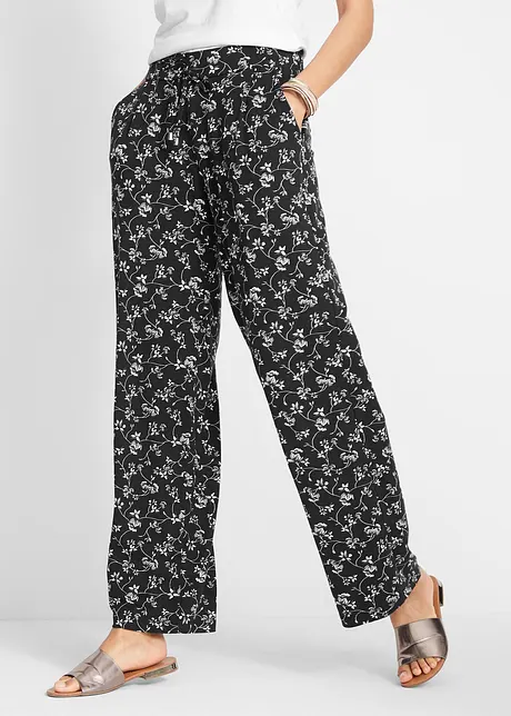 Pantalon palazzo avec tour de taille élastiqué, bonprix