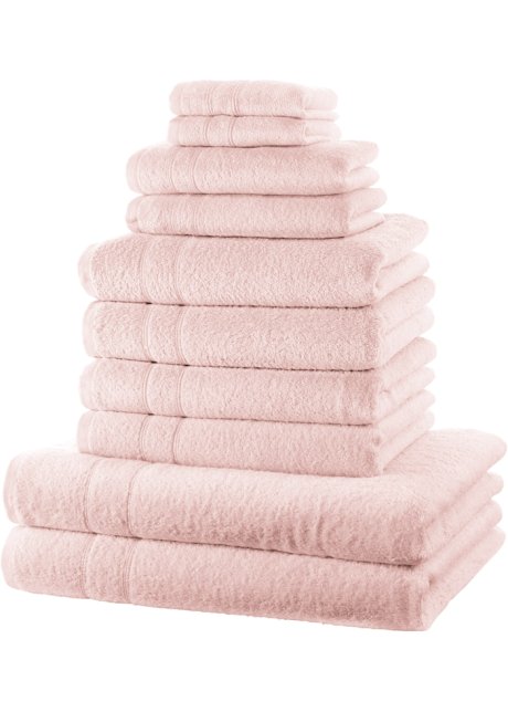 Handtuchset (10-tlg.) Farben Saugfähiges tollen - rosa in