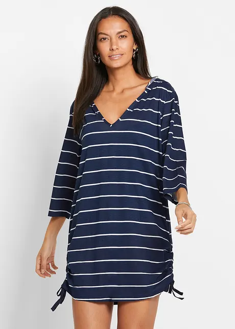 T-shirt long de plage à capuche en viscose, bonprix