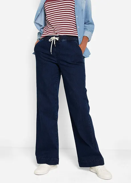 Wide Leg Jeans Mid Waist, Stretch, bonprix