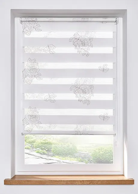 Store enrouleur double avec roses brodées, bpc living bonprix collection