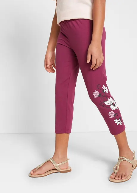 Mädchen 3/4 Leggings mit Bio-Baumwolle (2er Pack), bonprix