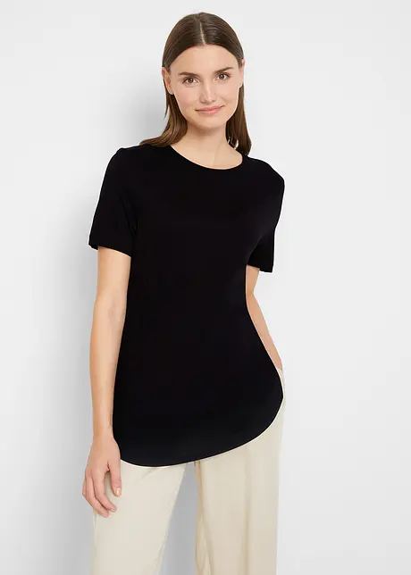 Longshirt mit rundem Saum, bonprix