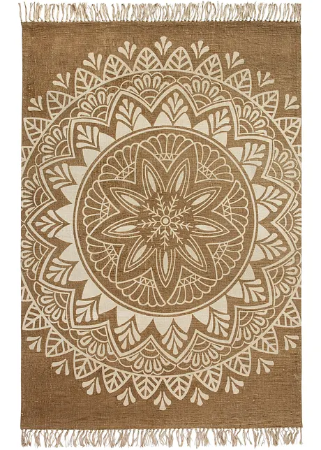 Kelim-Teppich mit Fransen und großem Ornament, bpc living bonprix collection
