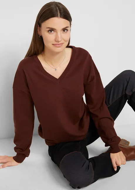 Pullover mit  V-Ausschnitt vorn und hinten, bpc bonprix collection