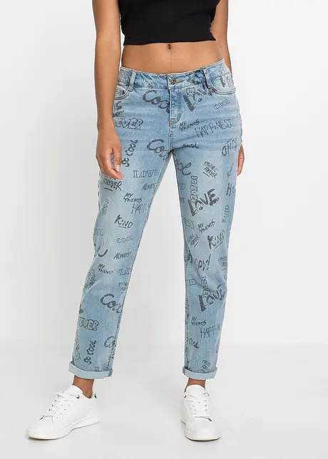 Boyfriend-Jeans bedruckt, RAINBOW
