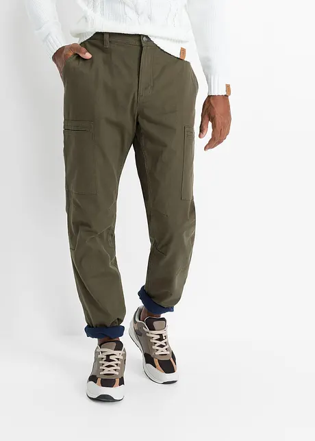 Regular Fit Stretch-Thermohose mit Cargotaschen, Straight, bpc bonprix collection