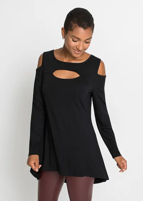 T-shirt long avec découpes en viscose, RAINBOW