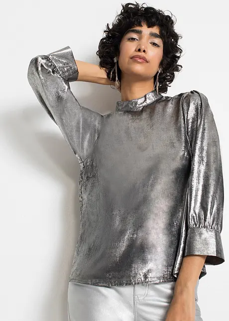 Bluse im Metallic Look, RAINBOW