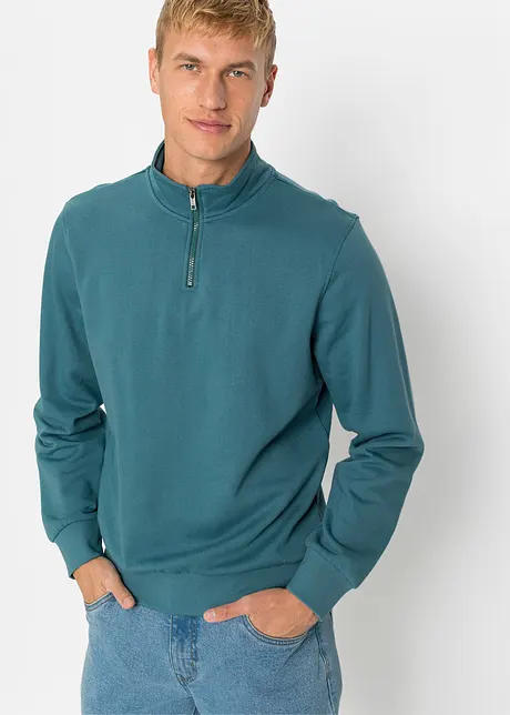 Sweatshirt mit Troyerkragen, bonprix