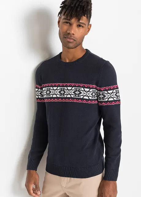 Pull norvégien en matières recyclées coupe confort, bpc bonprix collection
