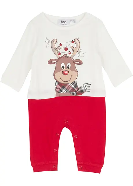 Baby Overall mit Weihnachtsmotiv aus Bio-Baumwolle, bonprix