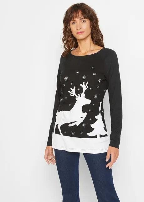 T-shirt manches longues de Noël, bonprix