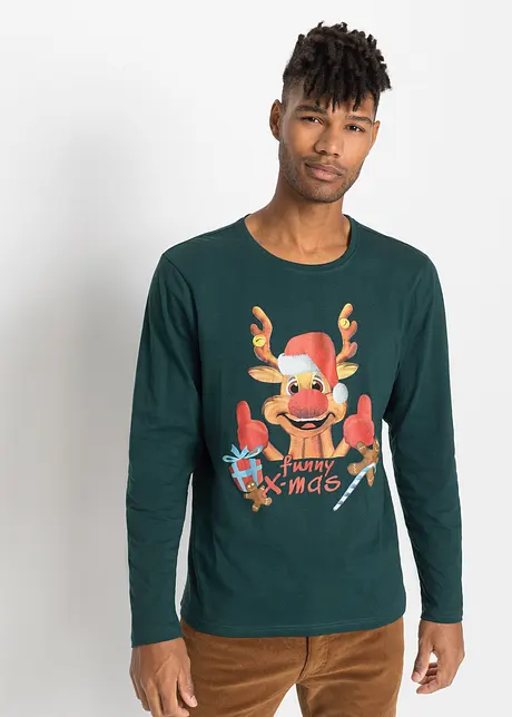 Langarmshirt mit Weihnachtsmotiv, bonprix