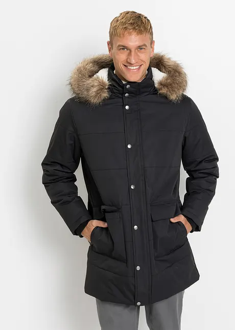 Lange Steppjacke mit Fellkapuze, bonprix