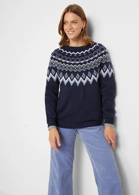 Hochgeschlossener Norweger-Pullover, bonprix