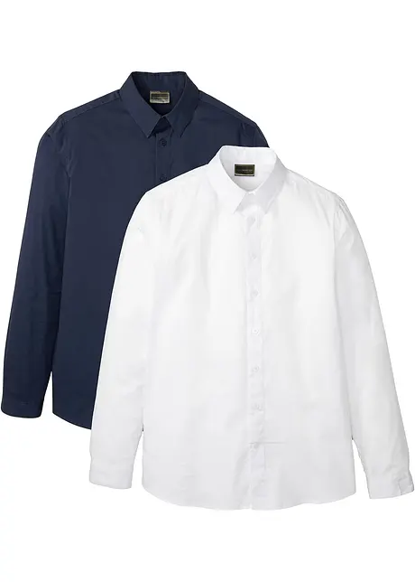 Business-Hemd mit Stretch, Slim Fit (2er Pack), bonprix