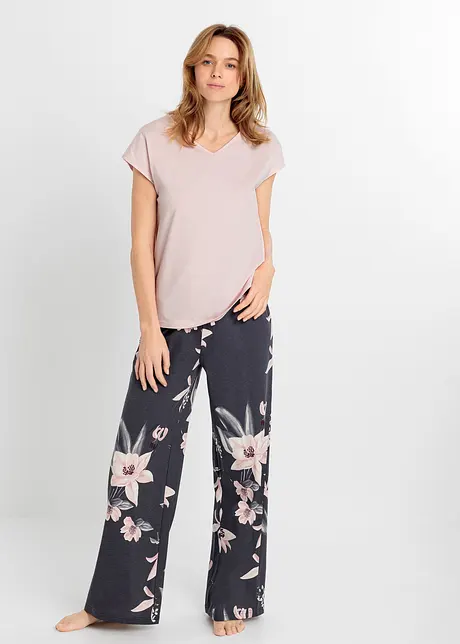 Pyjama avec pantalon large, bonprix