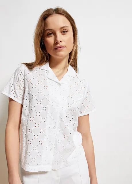 Modische Lochstickerei-Bluse, bonprix