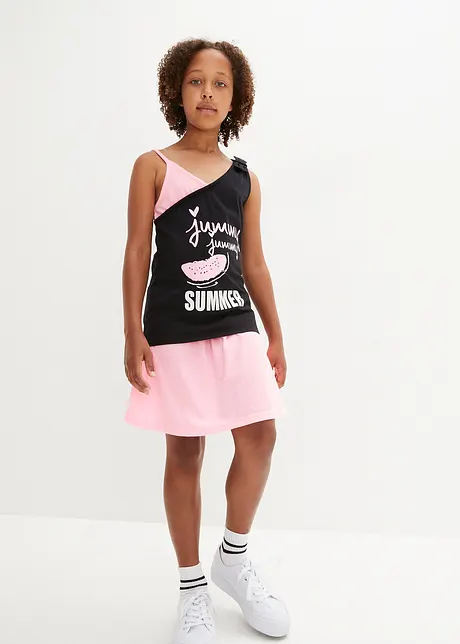 Mädchen Top + Shorts + Rock (4-tlg. Set), bonprix