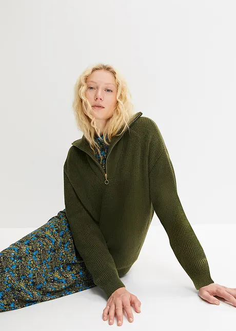 Pullover mit Reißverschluss, bonprix