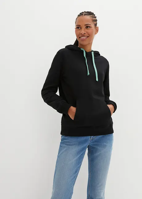 Kapuzensweatshirt mit Kontrastdetails aus Bio-Baumwolle, bonprix