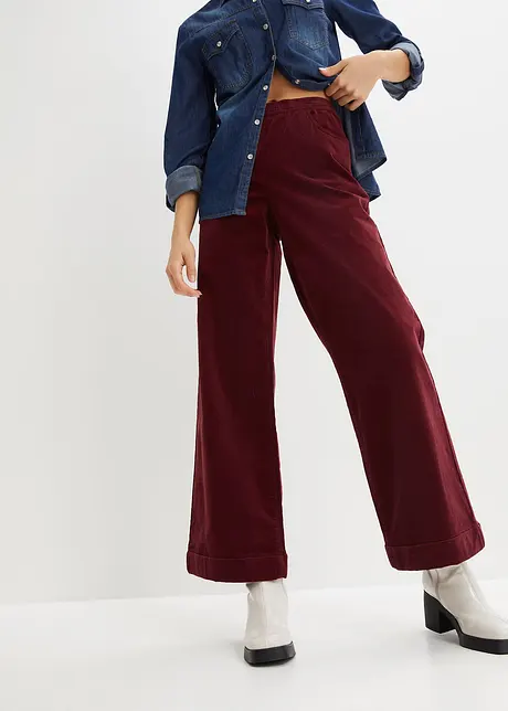 Weite Stretch-Cordhose, High-Waist, bonprix