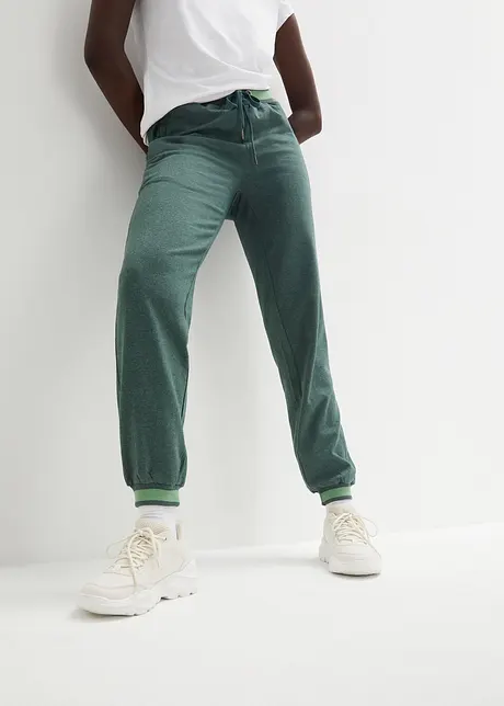 Lot de 2 pantalons sweat à finitions côtelées, bonprix