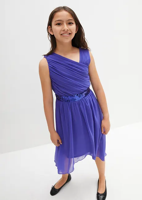 S.Oliver Junior Mädchenkleid Mit Pailletten – Statement-Print, Volants, Lässiger Look