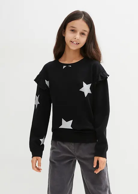 Mädchen Sweatshirt mit Volants, bpc bonprix collection