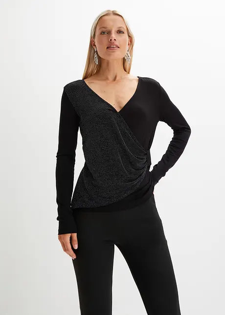Langarmshirt mit Glitzereffekt aus nachhaltiger Viskose, BODYFLIRT