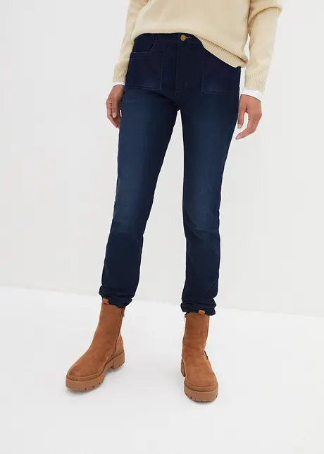 High-Waist-Thermo- Mom- Jeans, mit Komfortbund, bpc bonprix collection