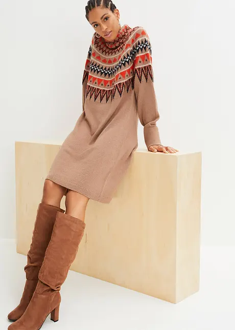 Strickkleid mit Norweger Muster, BODYFLIRT boutique