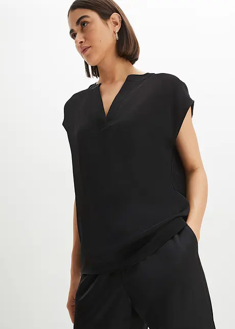 Blouse en satin à épaules descendues, bonprix