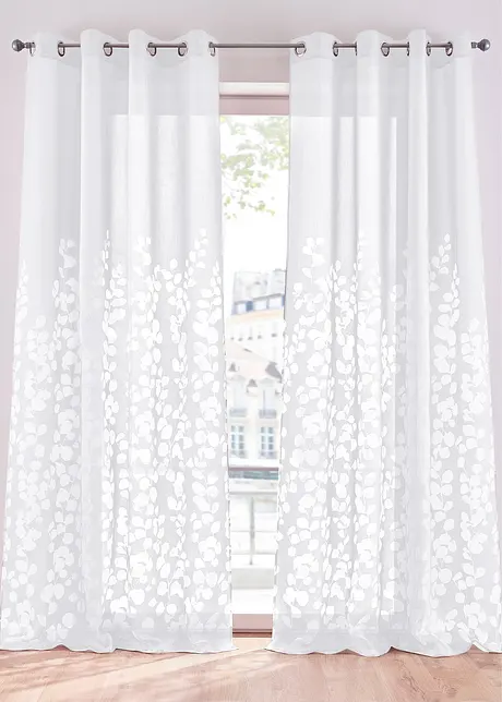 Ausbrenner Gardine mit Blättern (1er Pack), bonprix