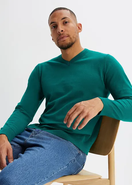 Feinstrickpullover mit V-Ausschnitt, bonprix