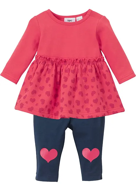 Baby Sweatkleid und Leggings (2-tlg.Set) Bio Baumwolle, bpc bonprix collection
