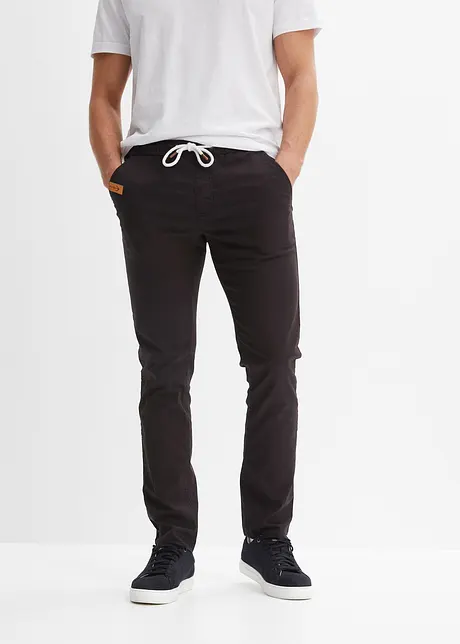 Pantalon droit stretch à taille élastiquée, Regular Fit, bonprix