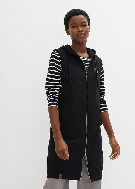 Long gilet sans manches en molleton, bonprix