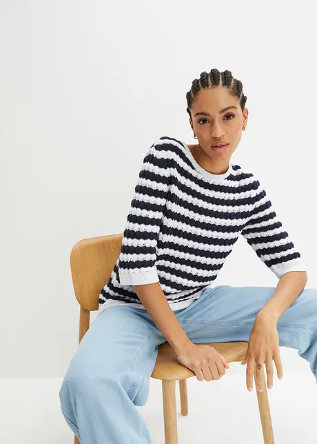 Strickshirt, halbarm, bonprix